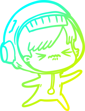 Bir insan tarafından çizilmiş kızgın bir uzay kızı çizimi.