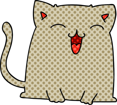 Bir insan tarafından çizilmiş çizgi roman tarzı tuhaf bir kedi.