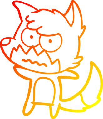 Bir insan tarafından çizilmiş kızgın tilki çizgi çizimi.