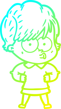 Bir insan tarafından çizilmiş bir karikatür kadın çizimi.