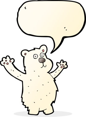 Bir insan tarafından çizilmiş komik kutup ayısı çizgi filmi.