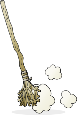 Bir insan tarafından çizilmiş serbest çizim cadı süpürgesi.