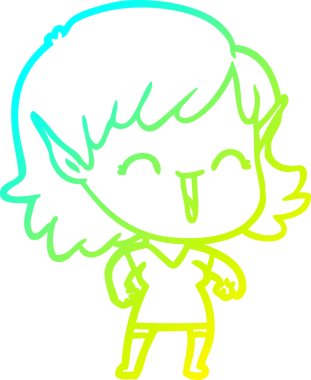 Bir insan tarafından çizilmiş soğuk gradyan çizgi çizimi.