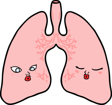 Bir insan tarafından çizilmiş karikatür ciğerleri.