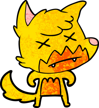 Ölü tilki çizgi film karakteri bir insan tarafından çizilmiş.