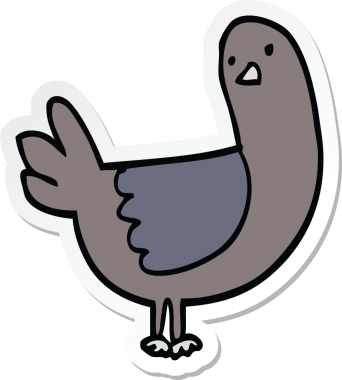 Bir insan tarafından çizilmiş güvercin etiketi.