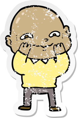 Bir insan tarafından çizilmiş gergin bir adamın sıkıntılı çıkartması.