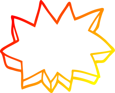 Bir insanın çizdiği çizgi film dekoratif bir patlamanın sıcak çizgi çizimi.