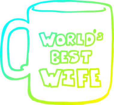 Dünyanın en iyi karısının bir insan tarafından çizilmiş soğuk çizgi çizimi.