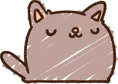 Bir insan tarafından çizilmiş şirin kedi tebeşiri.