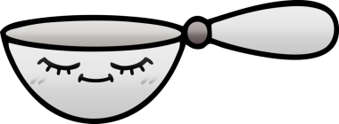 Bir insan tarafından çizilmiş bir kaşığın gölgelenmiş gölgesi.