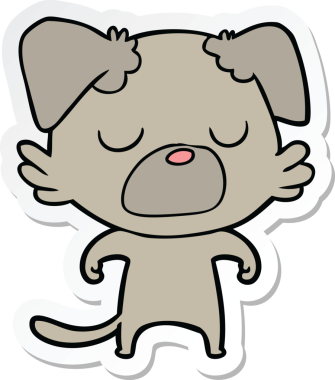 Bir insan tarafından çizilmiş bir köpeğin çıkartması.