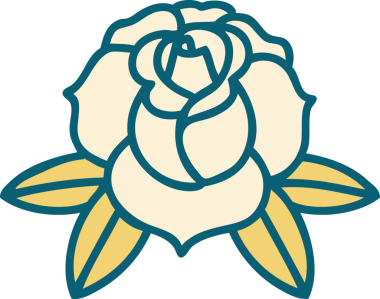 Bir insan tarafından çizilmiş bir çiçeğin ikonik dövme şekli