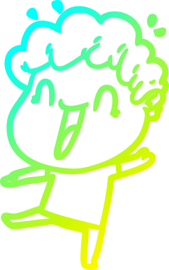 Bir insan tarafından çizilmiş mutlu bir adamın soğuk çizgi çizimi.