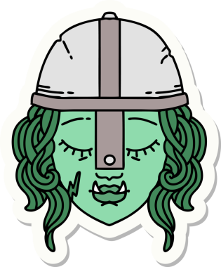 Bir insan tarafından çizilmiş Ork Savaşçısı karakterinin çıkartması.