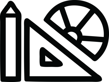 Bir insan tarafından çizilmiş matematik ekipmanı simgesi