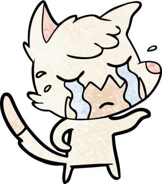 Bir insan tarafından çizilmiş ağlayan tilki çizgi filmi.