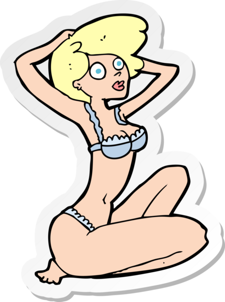 Bir insan tarafından çizilmiş bir iç çamaşırı modelinin çıkartması.