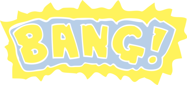 Bir insan tarafından çizilmiş karalama kelime bang