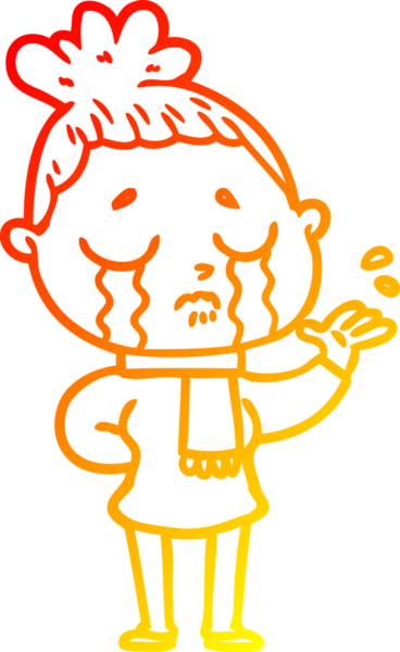 Bir insan tarafından çizilmiş, ağlayan bir karikatür çizimi.