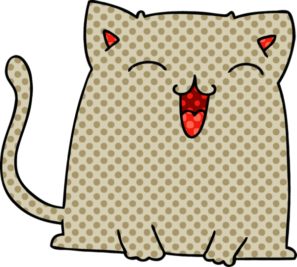 Bir insan tarafından çizilmiş çizgi roman tarzı tuhaf bir kedi.