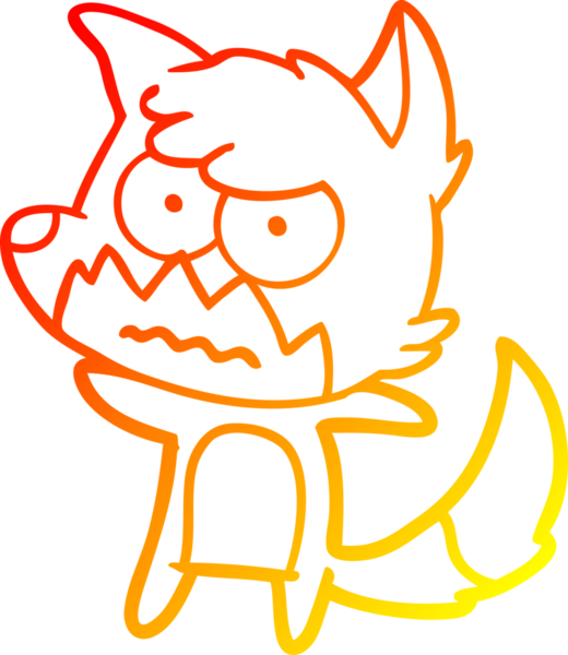 Bir insan tarafından çizilmiş kızgın tilki çizgi çizimi.