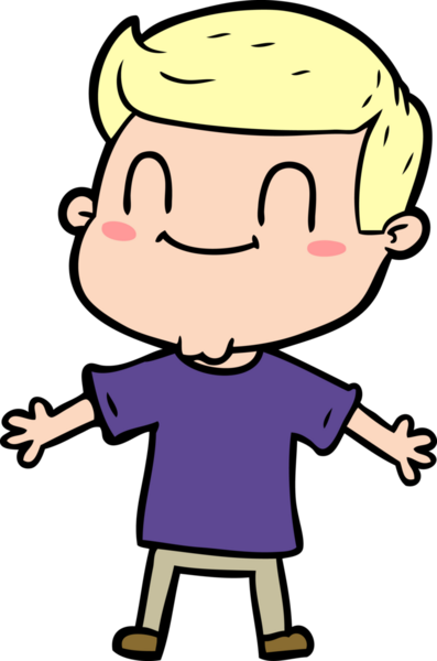 Bir insan tarafından çizilmiş çizgi film dostu bir adam.