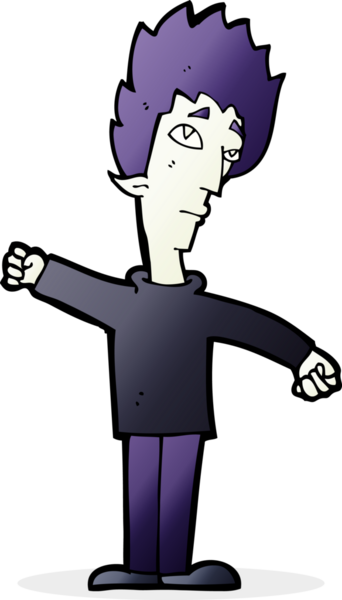 Bir insan tarafından çizilmiş vampir adam çizgi filmi.