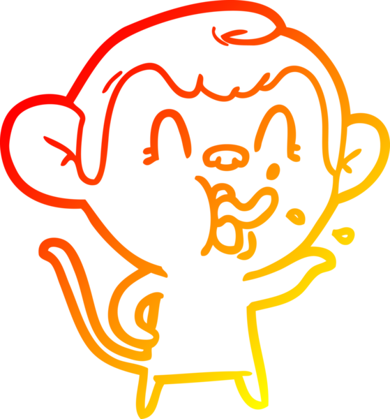 İnsan tarafından çizilmiş çılgın bir çizgi maymunun sıcak çizgi çizimi