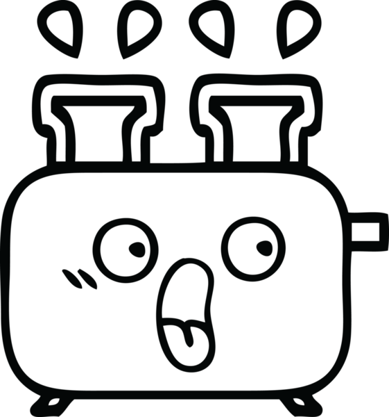 Bir insan tarafından çizilmiş bir tost makinesinin çizgi çizimi