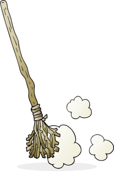 Bir insan tarafından çizilmiş serbest çizim cadı süpürgesi.