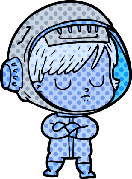 Bir insan tarafından çizilmiş astronot kadın.