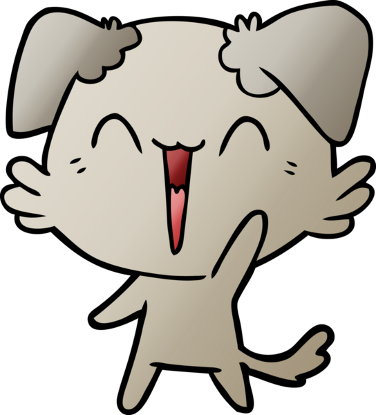 Bir insan tarafından çizilmiş küçük mutlu köpek çizgi filmi.