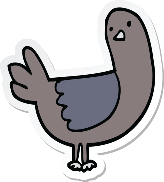 Bir insan tarafından çizilmiş güvercin etiketi.