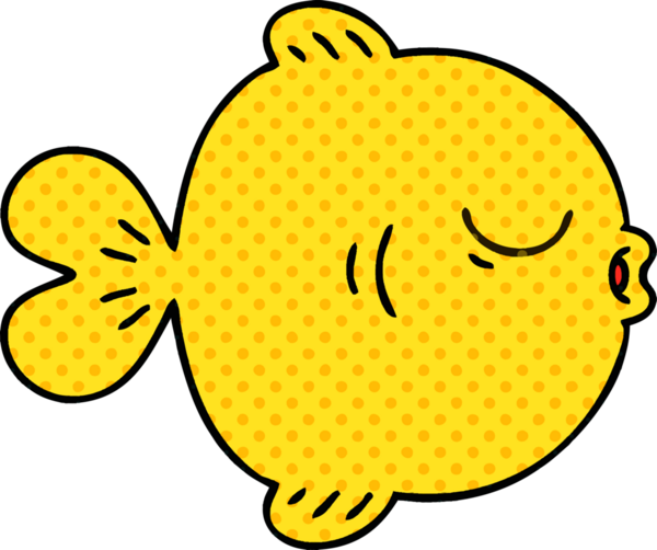 Bir insan tarafından çizilmiş tuhaf çizgi film balığı.