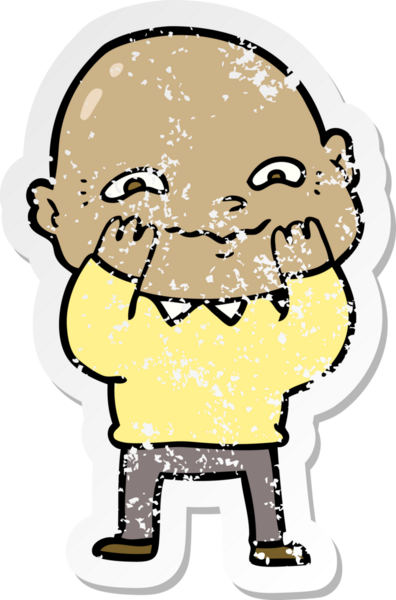 Bir insan tarafından çizilmiş gergin bir adamın sıkıntılı çıkartması.