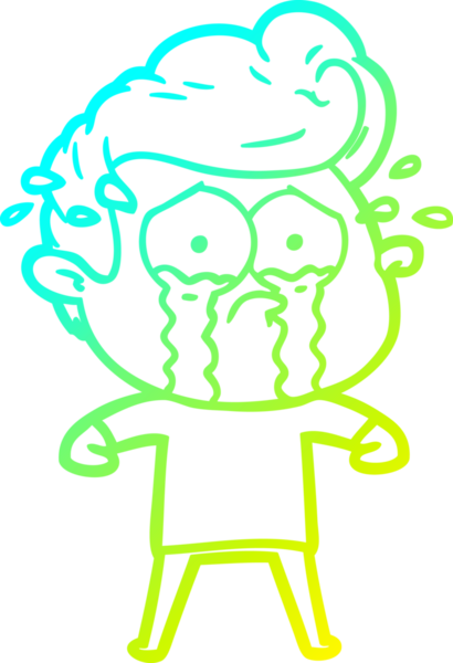 Bir insan tarafından çizilmiş ağlayan bir karikatür çizimi.