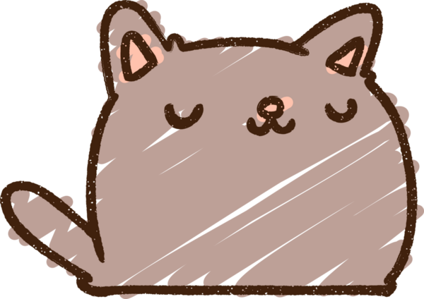 Bir insan tarafından çizilmiş şirin kedi tebeşiri.