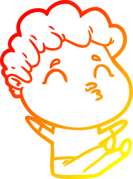 Bir insan tarafından çizilen çizgi film karakterinin sıcak çizgi çizimi