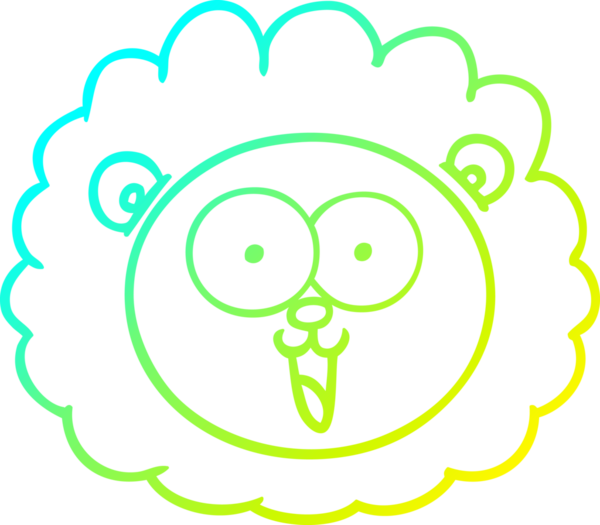 Bir insan tarafından çizilmiş karikatür aslanı yüzü.