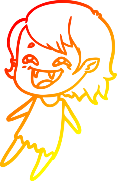 Bir insan tarafından çizilmiş gülen vampir kız çizgi filmi.