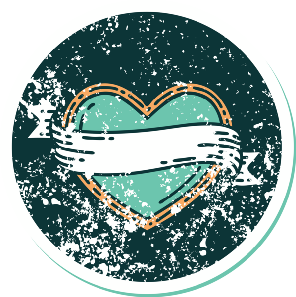 Bir insan tarafından çizilmiş kalp ve bayrağın sembolik depresif dövme şekli