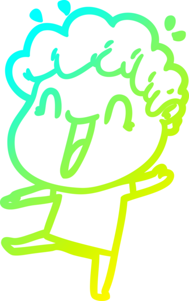 Bir insan tarafından çizilmiş mutlu bir adamın soğuk çizgi çizimi.