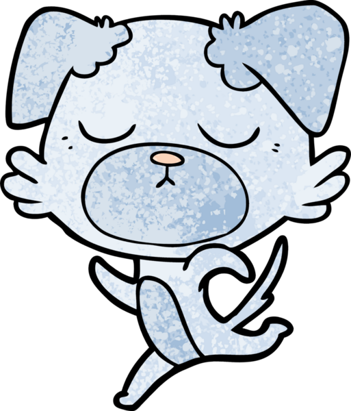 Bir insan tarafından çizilmiş şirin bir çizgi film köpeği.