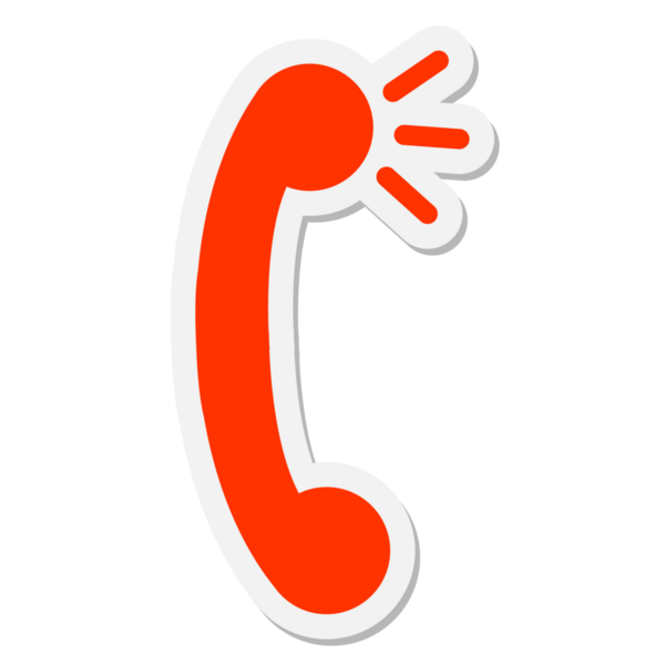 Bir insan tarafından çizilmiş telefon alıcısı etiketi