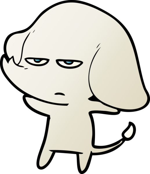 Bir insan tarafından çizilmiş kızgın bir fil.