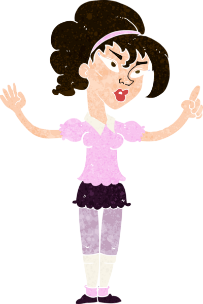 Bir insan tarafından çizilmiş bir fikri olan karikatür kadın.