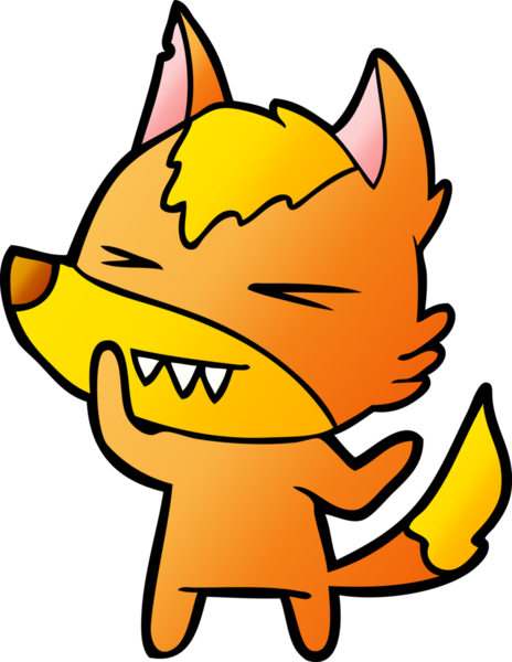 Bir insan tarafından çizilmiş tilki çizgi film karakteri