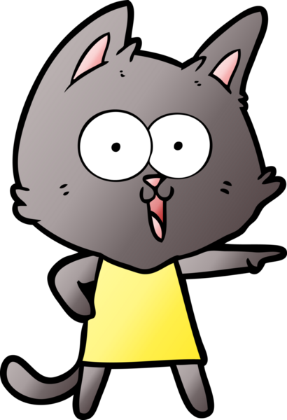 Bir insan tarafından çizilmiş komik çizgi film kedisi.