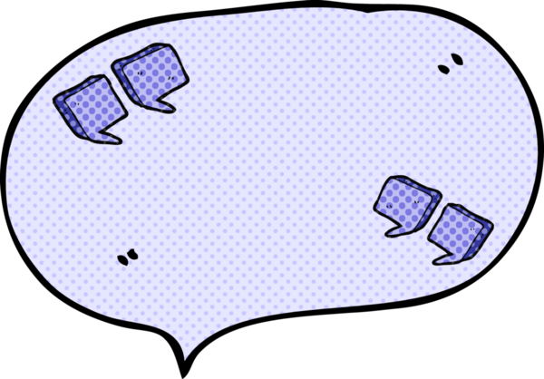 Bir insan tarafından çizilmiş serbest çizilmiş çizgi roman konuşma balonu tırnak işaretleri